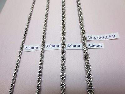 #ad 16quot; 30quot; 2.5 3 4 5mm STAINLESS STEEL SILVER GOLD ROPE CHAIN NECKLACE USA SELLER $6.76