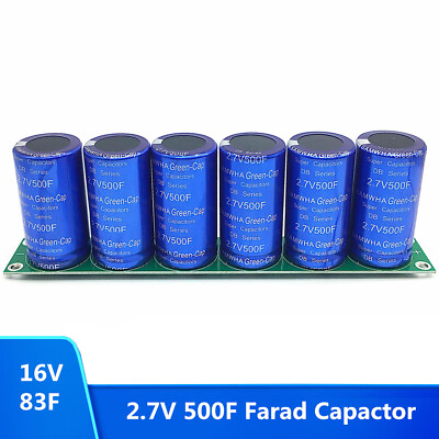 #ad 6PCS 1Set 2.7V 500F Farad Capacitor Super Capacitor 16V 83F Automotive Module $43.62