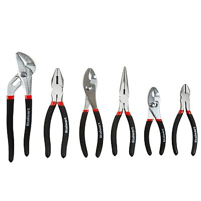 #ad Stalwart 6 Piece Utility Plier Set with Pouch Cutters Slip Joint Long Nose $23.99