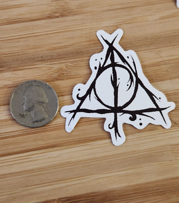 #ad HARRY POTTER STICKER Harry Potter Decal Hogwarts DEATHLY HALLOWS Sticker $1.50