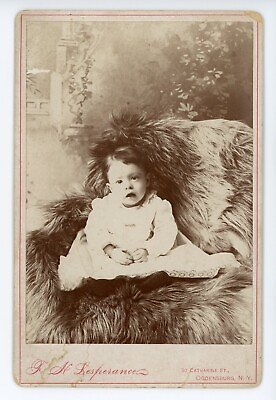 #ad Antique Cabinet Card Photo Baby Portrait Ogdensburg NY $11.99