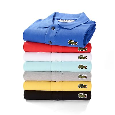 #ad Men#x27;s Lacoste Mesh Short Sleeve Polo L1212 Slim Fit Button Down T shirt S 3XL $35.99