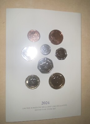 #ad 2024 King Charles III New Definitive Annual BU 8 Coin Royal Mint Set GBP 65.00