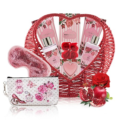 #ad spa gift baskets for women 14 Pc set Mothers Day Gift Idea ROSE Pomegranate $24.99