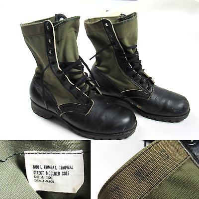 #ad Vtg 1965 US Army 2nd Pattern Combat Tropical 7 W Jungle Boots 60s ARVN Advisor $249.99