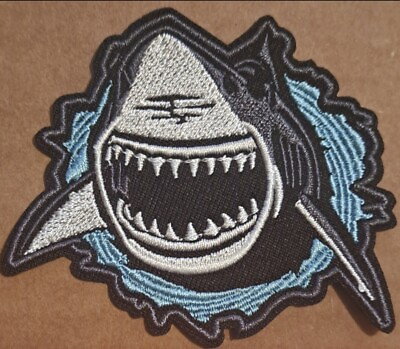 #ad Shark embroidered Iron on patch $7.00