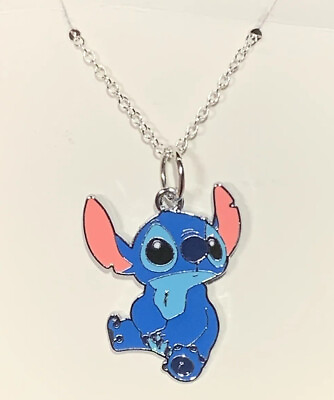 Silver Stitch Double Sided From Lilo amp; Stitch Pendant On Silver Necklace Chain $9.25