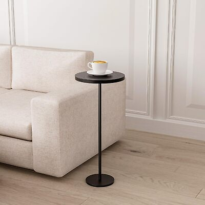 #ad Round Pedestal Table Upgraded Side Table Black Drink Table with Weighted Base $44.63