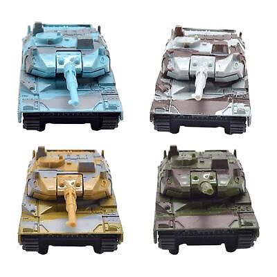 #ad 4x Pull Back Tank Toys Creative Vehicle for Kids Metal Kids Tank Mini Tanks $14.91