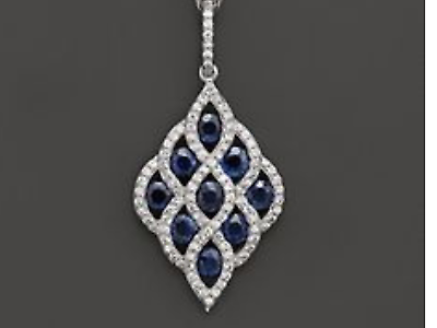 #ad Silver Pendant 925 Sterling Cubic Zirconia Blue amp; White Round Shape ADASTRA $388.70