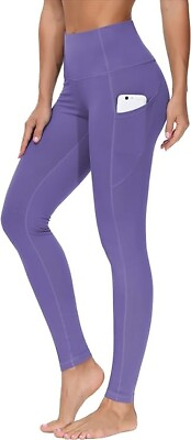 #ad Thick High Waist Yoga Pants with Pockets Tummy Control Workout Running Leggings $14.99