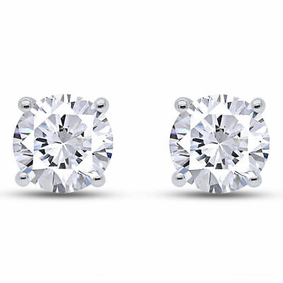 #ad Real Round Diamond Stud Screw Back Earrings 10k Gold .50ct amp; Up $274.40