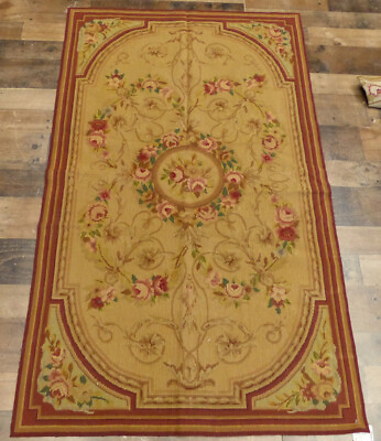 #ad 3#x27;x5#x27; Stunning French Aubusson DESIGN hand knotted wool Needlepoint rug $224.00