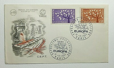 #ad 1962 FDC Paris Philatelic Exposition Europa First Day Cover SG1726 amp; SG1725 $8.25