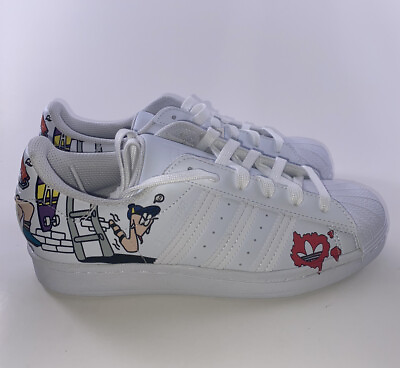 #ad Adidas Superstar White Multicolor Big Kids Casual Sneaker Shoes Size 4.5 $75.00