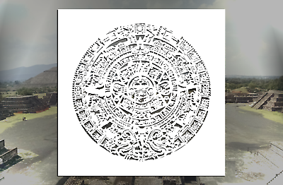 #ad Aztec Calendar Reusable Stencil Many Sizes $27.65