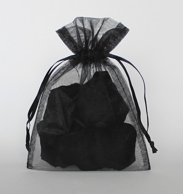 lot 10 Sheer Black Organza Large Gift Bags 10x12 Bath Body Holiday Graduations $15.00