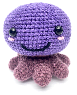 #ad Handmade Amigurumi Crochet Happy Octopus Plushie Purple Shades Cute Kawaii 5quot; $22.88