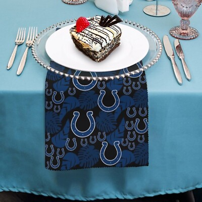 #ad 4pcs Indianapolis Colts Party Cloth Napkins Washable Dinner Napkin Cloth Home $12.34