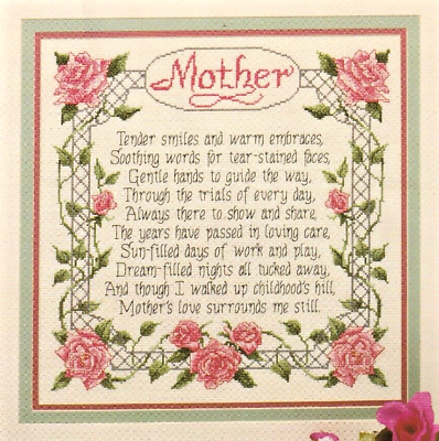 #ad TO MOTHER CROSS STITCH PATTERN LEAFLET Beautiful Project for Mother#x27;s Day $13.95