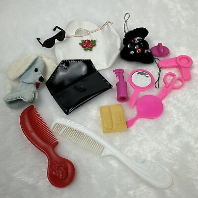 #ad Barbie Doll Accessories Lot Vintage Purse Dog Brush Phone Sunglasses Scissors $11.99