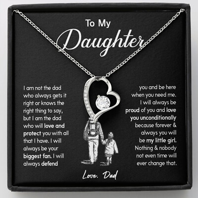 To My Daughter Necklace Gift For Daughter From Dad Gift Birthday Christmas $27.99