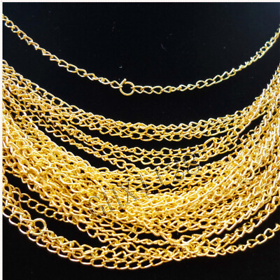 #ad #ad No Clasp Chain Necklace Finding 48cm2mm 30 100pcs Silver Gold Plated Necklace $9.97