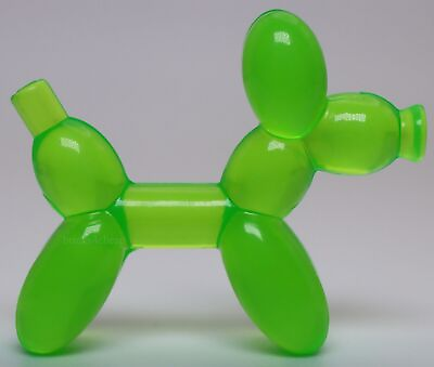 #ad Lego Trans Bright Green Minifig Utensil Balloon Dog Animal Poodle $1.89