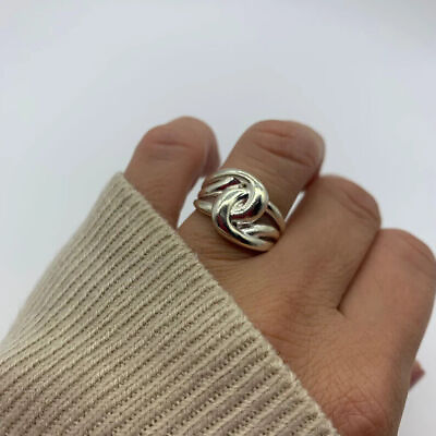 #ad Solid 925 Sterling Silver Band Handmade Statement Ring For Woman All Size HK1156 $11.04