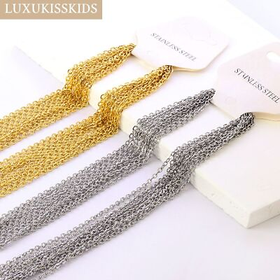 #ad #ad Gold Silver Color Chain Necklace Fashion Jewelry Making Collar Necklaces 10pcs $12.77