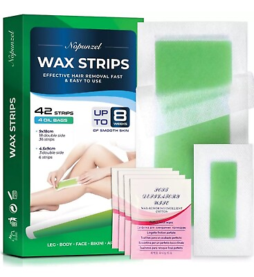 #ad NOPUNZEL 42 WAX STRIPS: WAXING STRIPS WAX STRIPS FOR BODY HAIR REMOVAL $11.95