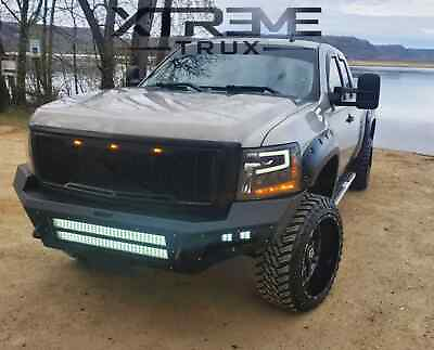 #ad Paintable Mesh Raptor Style LED Grille For 07 10 Chevrolet Silverado 2500 3500 $339.99