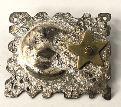 #ad Vintage Moon amp; Stars Artisan Made Mixed Metals Sterling Silver Brass Brooch Pin $23.79