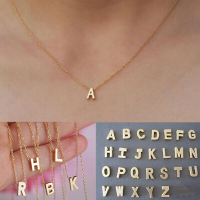 A Z Alphabet Initial Letter Necklace Gold Filled Pendant Fashion Gift Women Girl $1.05