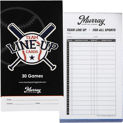 #ad Murray Sporting Goods Baseball or Softball Lineup Cards 30 Games with 16 Playe $14.49