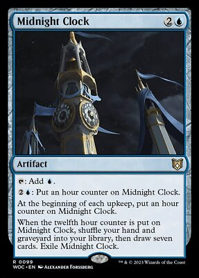 #ad 4x Midnight Clock NM Wilds of Eldraine Commander SPARROW MAGIC $1.99