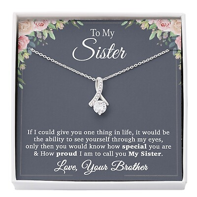 #ad To My Sister Necklace Brother to Sister Birthday gift For Sister from Brother $29.99