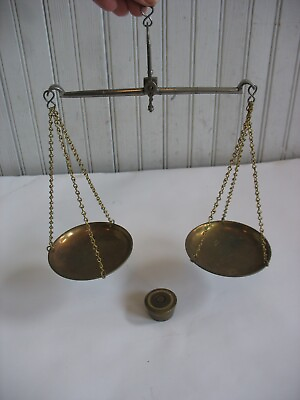 #ad ANTIQUE W amp; T AVERY ENGLISH BIRMINGHAM Tea Balance scales with weights $68.87