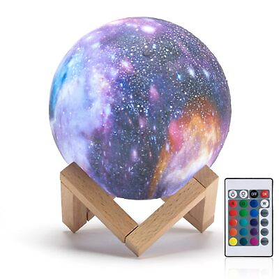 #ad Moon Lamp Galaxy Lamp 16 Colors 3D LED Night Light Remote amp; Touch Control U... $18.68