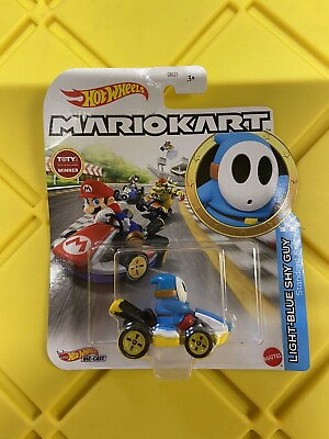 #ad 2020 Mattel Hot Wheels Mario Kart Light Blue Shy Guy Standard Kart Die Cast $10.00