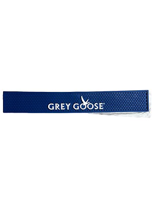 #ad Grey Goose Vodka Rubber Bar Spill Mat Pour Rail logo 23.5quot; x 4 quot; Blue NEW $24.95