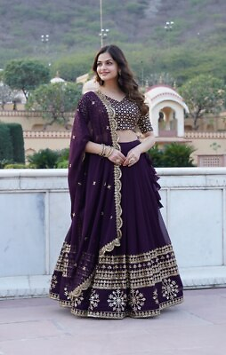 #ad Pretty Purple Lehenga Choli Set Indian Bridemaids Ready To Wear Reception Lehnga $99.99