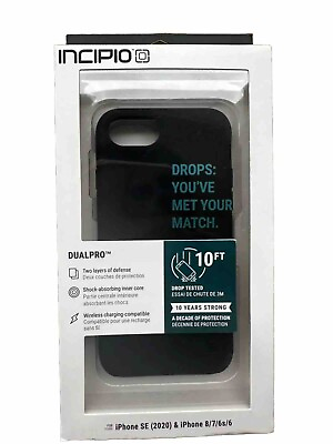 #ad Incipio DualPro Series for iPhone SE 2020 amp; iPhone 8 7 6s 6 NEW Matte Black $12.99