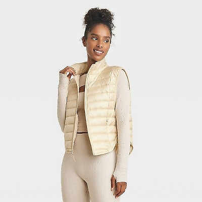 #ad Women#x27;s Quilted Puffer Vest JoyLab Ivory L $7.99
