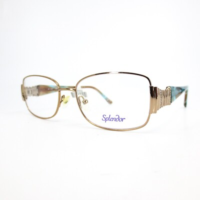 #ad SPLENDOR SP 3007 LBR Gold Womens Green Brown Full Rim Eyeglasses 51 16 135 mm a2 $49.98