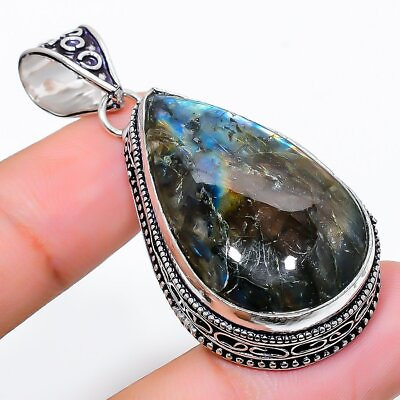 #ad Labradorite Gemstone Handmade 925 Sterling Silver Jewelry Pendant 2.13quot; $18.00
