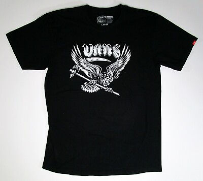 #ad Vans Large Black Death Bird with Scythe T Shirt 100% Cotton $14.99