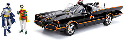 #ad NEW Jada 98625 Batman Classic 1966 TV BATMOBILE 1:18 Vehicle w Lights amp; Figures $66.45