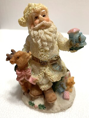 #ad 4quot; International Themed Santa Claus Figurines Resin Glitter Detailed Lot of 2 $17.72