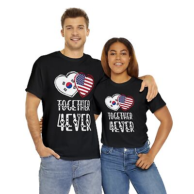 #ad South Korea USA Valentines Gift Flag Heart Korean American T Shirt Tee Shirt $25.85